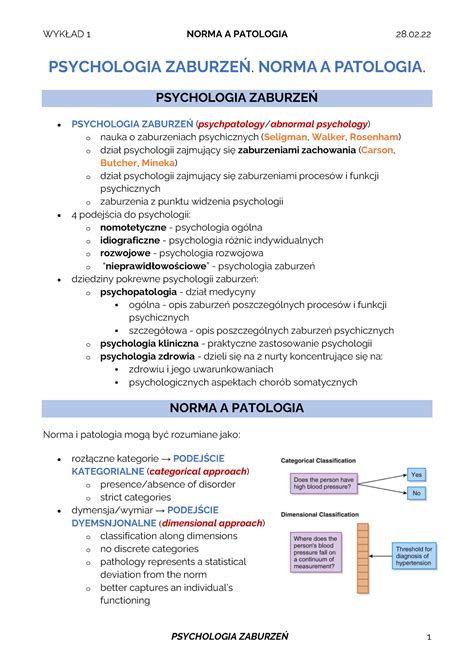 W1 Psychologia zaburzeń Norma i patologia PSYCHOLOGIA ZABURZEŃ