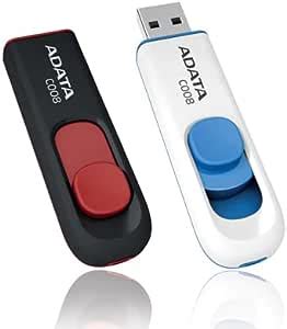 ADATA 16 GB Memoria Flash USB 2 0 Deslizable Color Negro Con Rojo