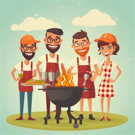 Premium Ai Image Happy Friends Enjoying Barbecue Party