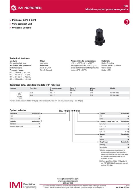 REGULADOR NORGREN R07 By Base Sistemas Issuu