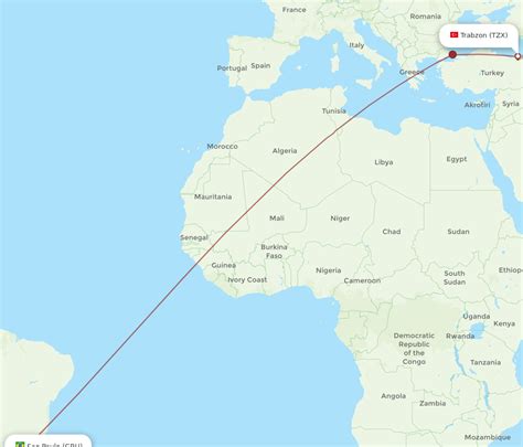 All Flight Routes From Trabzon To Sao Paulo TZX To GRU Flight Routes