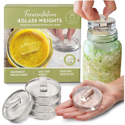 Buy Glass Fermentation Weights For Fermenting Easy Lift Handles Set