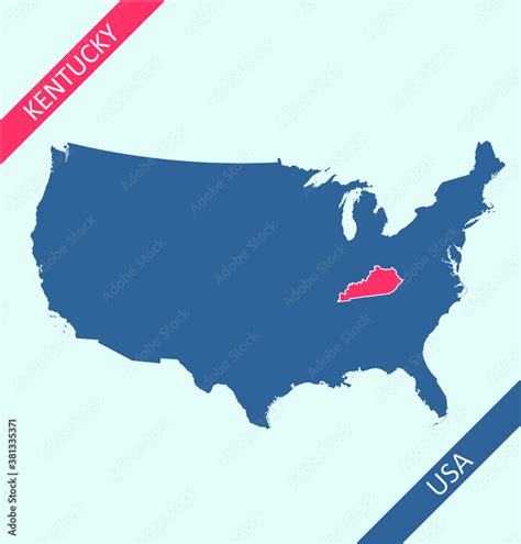 Kentucky location on USA map Stock Vector | Adobe Stock