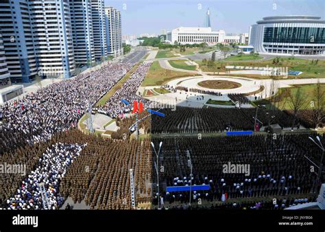 Pyongyang Corea Del Norte Corea Del Norte Celebra Una Ceremonia El