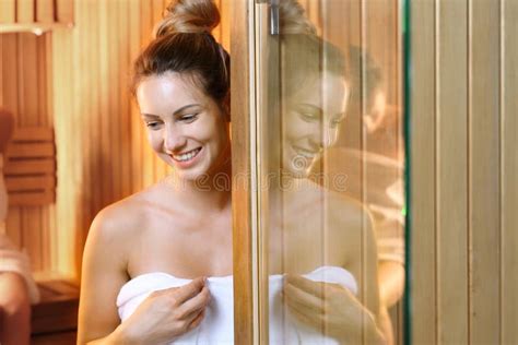 Spa And Wellness Woman In The Sauna Stock Image Image Of Wellness