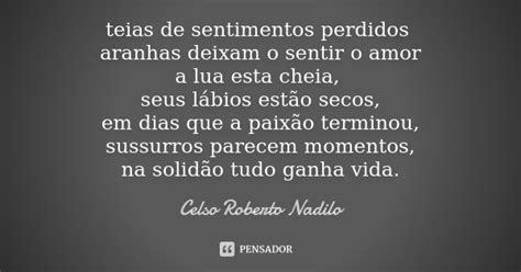 Teias De Sentimentos Perdidos Aranhas Celso Roberto Nadilo Pensador