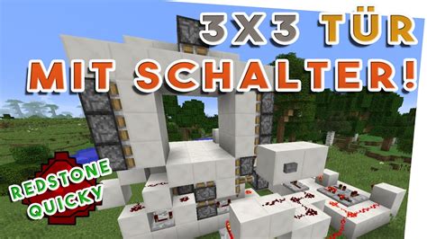 Minecraft 3x3 Tür deutsch 3x3 Piston door Einfach Redstone Quicky