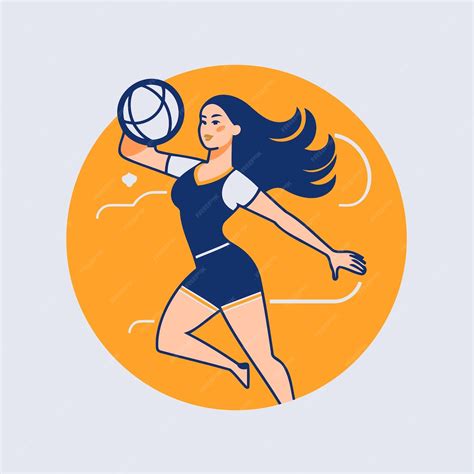 Jugadora De Voleibol Ilustración Vectorial En Un Estilo Plano La Chica