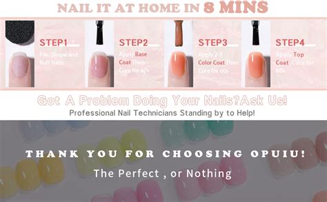 Amazon OPUIU Pcs Pastel Jelly Gel Nail Polish Set Purple Pink Blue Icy Transparent Nude