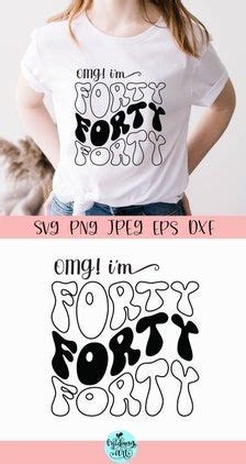 Omg I M Forty Svg Groovy Hippie Wavy Mirror Stacked Text Font Svg