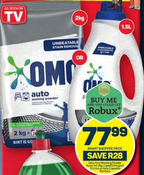 Omo Auto Washing Powder Assorted 2kg Liquid Detergent 15 Litre Of Auto Capsules 168 Each Offer