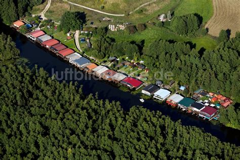 Luftaufnahme Mirow Bootshaus Reihen Mit Sportboot Anlegestellen Und