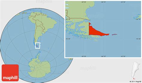 Savanna Style Location Map of Tierra Del Fuego