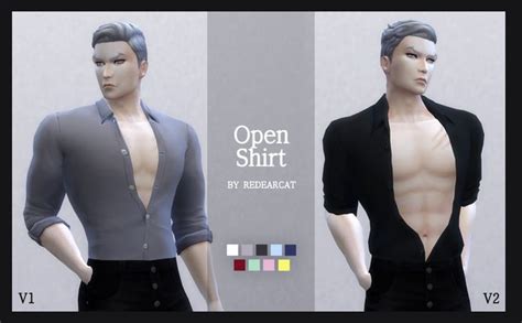 Open Shirt Sims Male Clothes Sims Men Clothing Sims Cc Packs