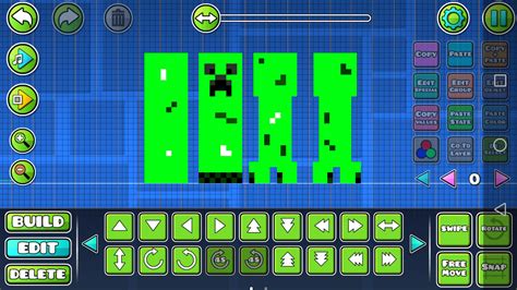 I made a Creeper in the Geometry Dash editor, opinions? : r/Minecraft