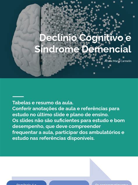 O Que É Declínio Cognitivo - Declinio Cognitivo e Sindromes Demenciais | PDF | Demência | Doença de ...