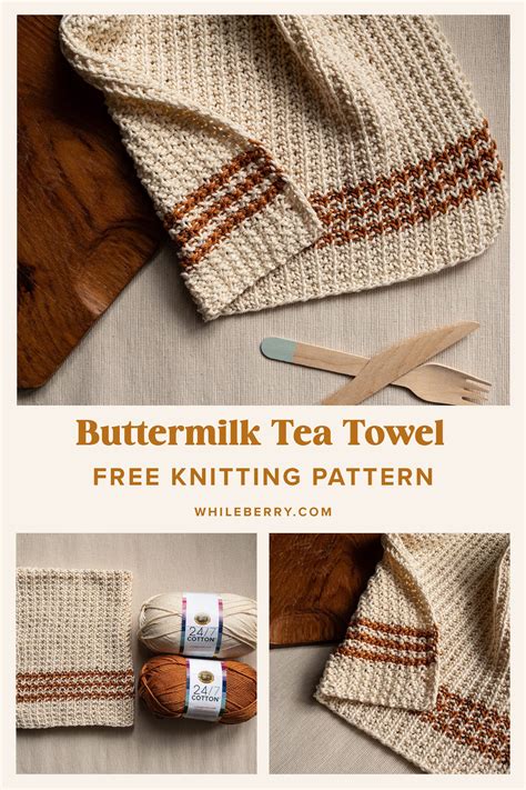 Free Farmhouse Kitchen Towel Knitting Pattern Buttermilk Tea Towel