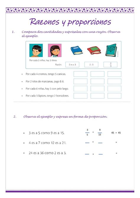 Razones Y Proporciones Interactive Activity Actividades Interactivas Álgebra Cuadernos