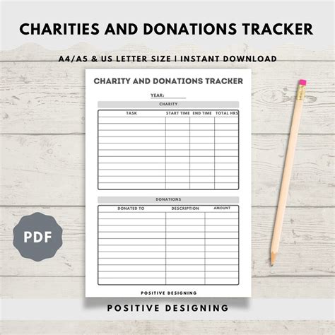 Donation Tracker Printable Tithe Tracker Giving Log Etsy