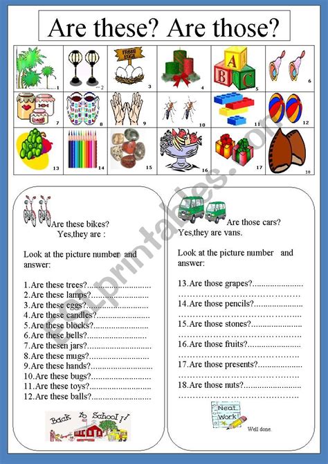 Are Thesethose Esl Worksheet By Jhansi