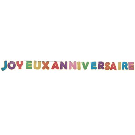 Banderole Joyeux Anniversaire Multicolore Et Lettres Ref