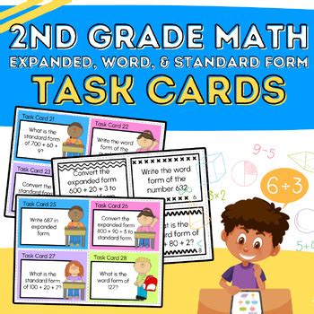 Nd Grade Math Task Cards Expanded Form Word Form Standard Form