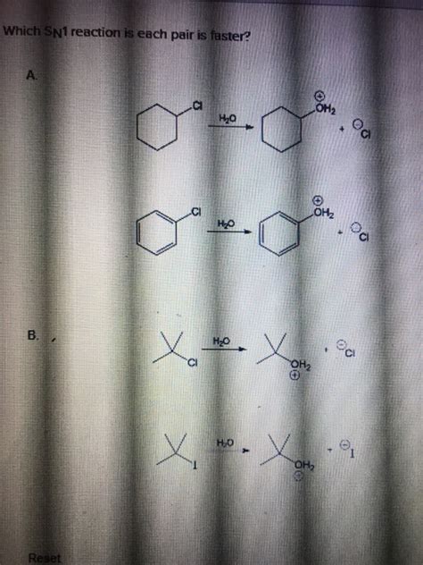 Solved Which Sn1 Reaction Is Each Pair Is Faster Oc Oh