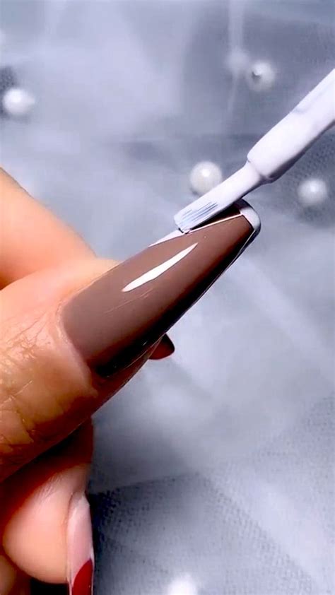 Nude Coffin Nail With Bowknot Nail Designs Stylish Nails Art Nail Art