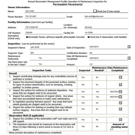 Printable Roof Inspection Form Template