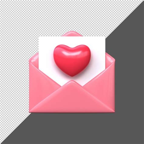 Premium PSD Illustration Of An Open Envelope With Hearts Valentine S Day