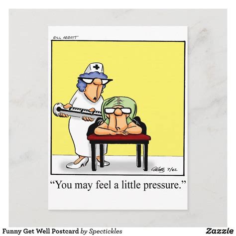 Funny Get Well Postcard | Zazzle | Funny postcards, Get well, Funny