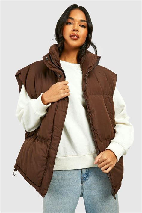 Oversized Boxy Vest Brown Vest Outfit Vest Outfits For Women Sleeveless Jacket