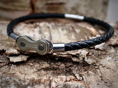 Braided Leather Bike Chain Bracelet Cyclist Gifts Gifts For Cyclists