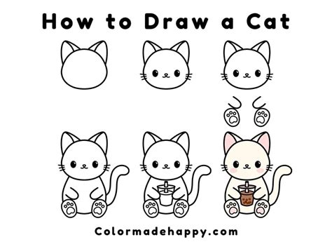 How To Draw A Cat • Step By Step Instructions