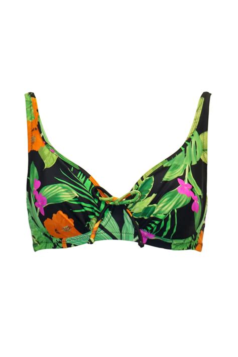 Palermo Underwired Non Padded Bikini Top In Tropical Pour Moi