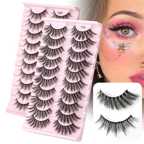 YSDO 2 5 10 Pairs Mink Lashes Natural Long Eyelashes Dramatic Fake