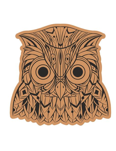 Decorative Owl Head Laser Cut Engraving Template Free Cdr Vectors Art