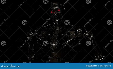 T Terminator Cyberdyne Systems Close View Editorial Image