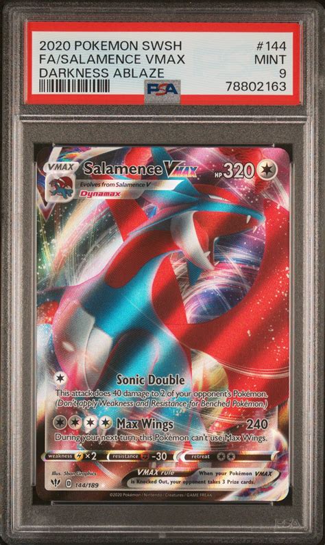 2020 Pokemon Sword Shield Darkness Ablaze 144 Full Art Salamence Vmax