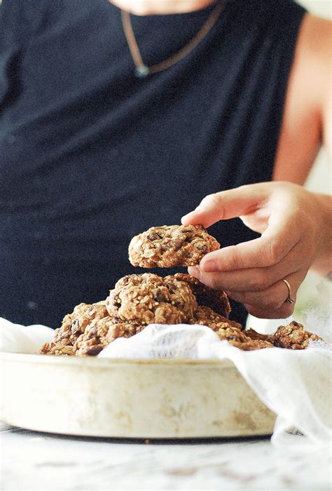 Thick Chewy Oatmeal Coconut Dark Chocolate Cookies With Cranberries