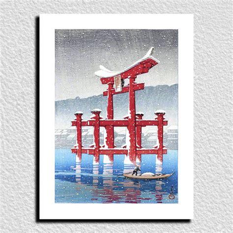 Reproduction D Estampe De Kawase Hasui La Neige Miyajima Yuki No