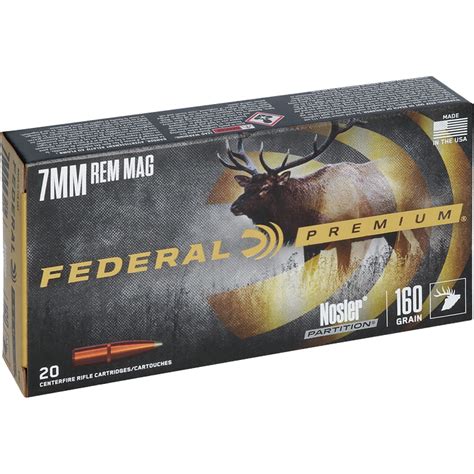 Federal Premium Rifle Ammo Mm Rem Mag Gr Nosler Partition Rd