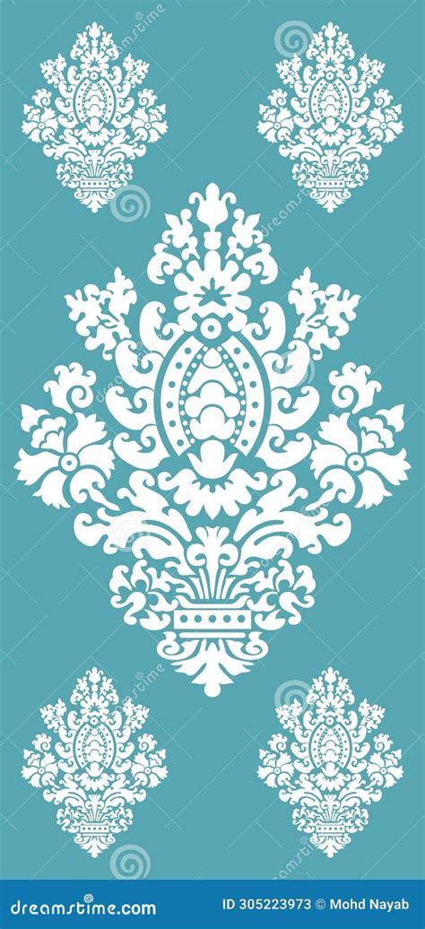 Vector Seamless Pattern Blue And White Intricate Flower Design Floral