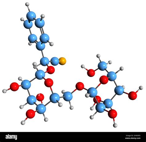 3D Bild Der Skelettformel Von Amygdalin Molekulare Chemische Struktur