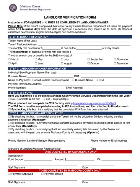 Maricopa County Landlord Verification Form Complete With Ease Airslate Signnow