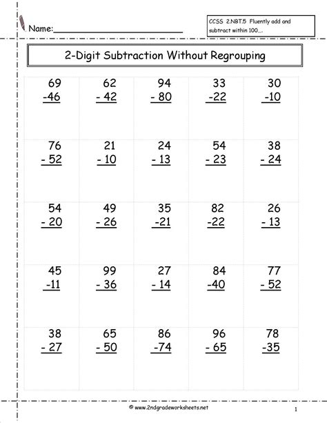 Subtraction With Regrouping Worksheet Digit