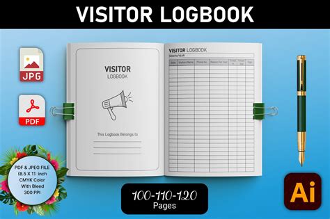 Editable Visitor Logbook Kdp Interior Graphic By Mrdesigner Creative