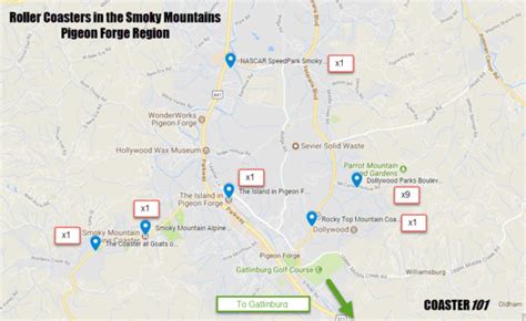 The Island Pigeon Forge Map