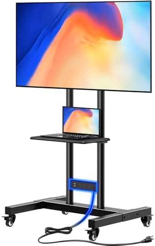 Amazon Perlesmith Rolling Tv Stand For Inch Tvs Holds Up To