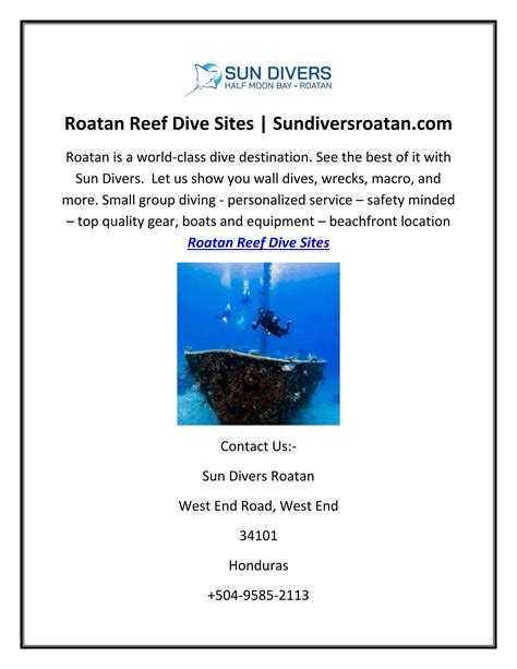 Roatan Reef Dive Sites | Sundiversroatan.com by Sun divers Roatan - Issuu